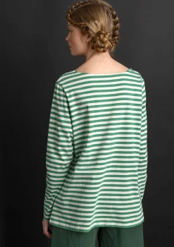 Gudrun Sjödén Pullover & Shirts>Basic-Streifenshirt aus Bio-Baumwolle Malachit-feder