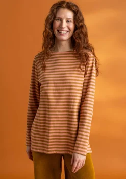 Gudrun Sjödén Pullover & Shirts>Basic-Streifenshirt aus Bio-Baumwolle Curry-lilie