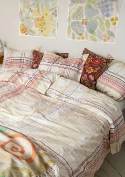 Gudrun Sjödén Schlafzimmer Deko|Heimtextilien>Bettbezug „Rainbow“ aus Bio-Baumwolle Holunderblüte
