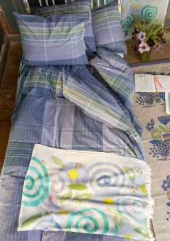 Gudrun Sjödén Schlafzimmer Deko|Heimtextilien>Bettbezug „Rainbow“ aus Bio-Baumwolle Dunkellavendel