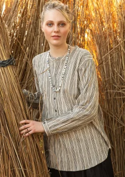 Gudrun Sjödén Blusen>Bluse „Ask“ aus Bio-Baumwolle Natur