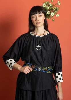 Gudrun Sjödén Blusen>Bluse aus Baumwolle/Seide Schwarz