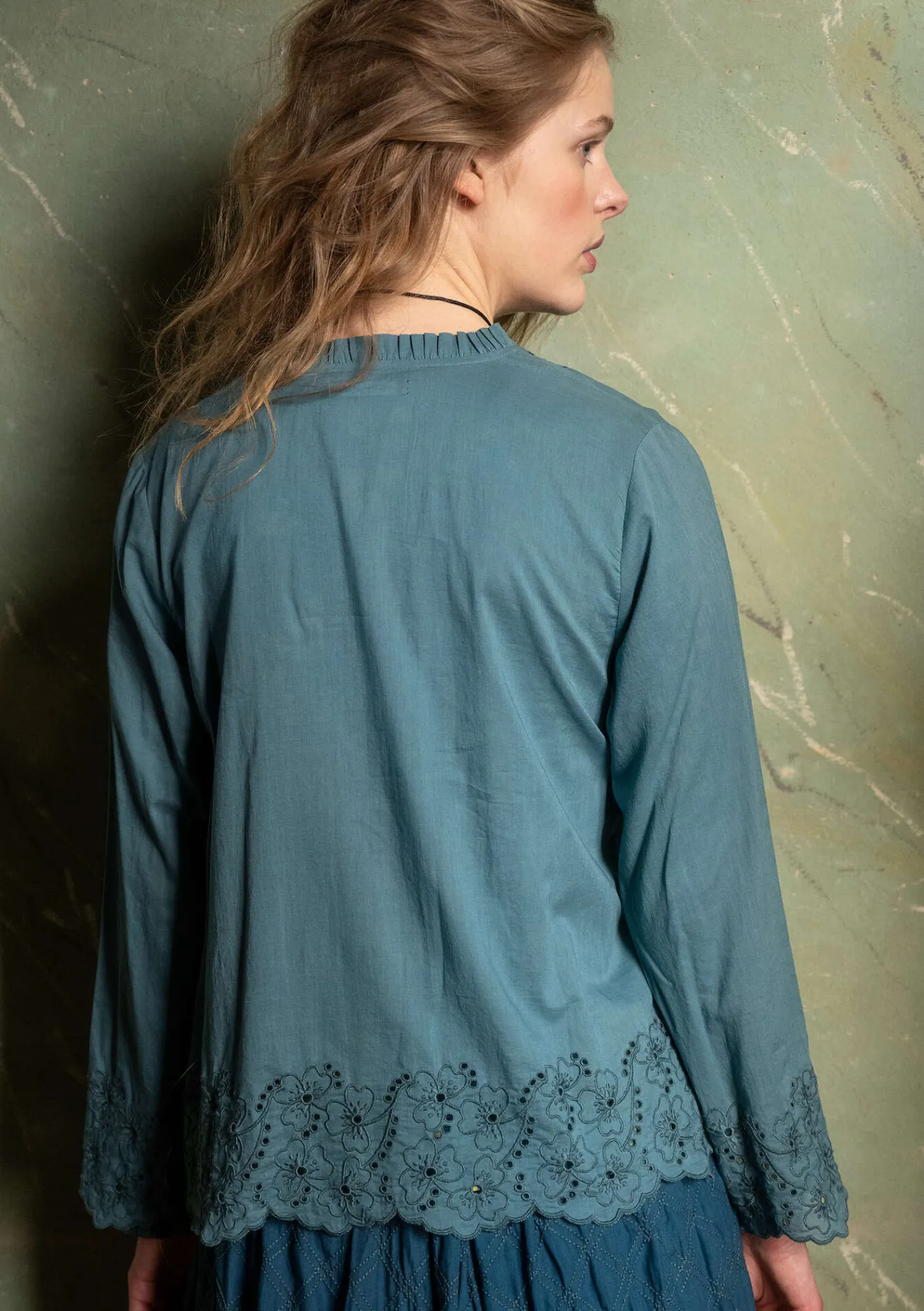 Gudrun Sjödén Blusen>Bluse „Birta“ aus Bio-Baumwolle Veronagrün