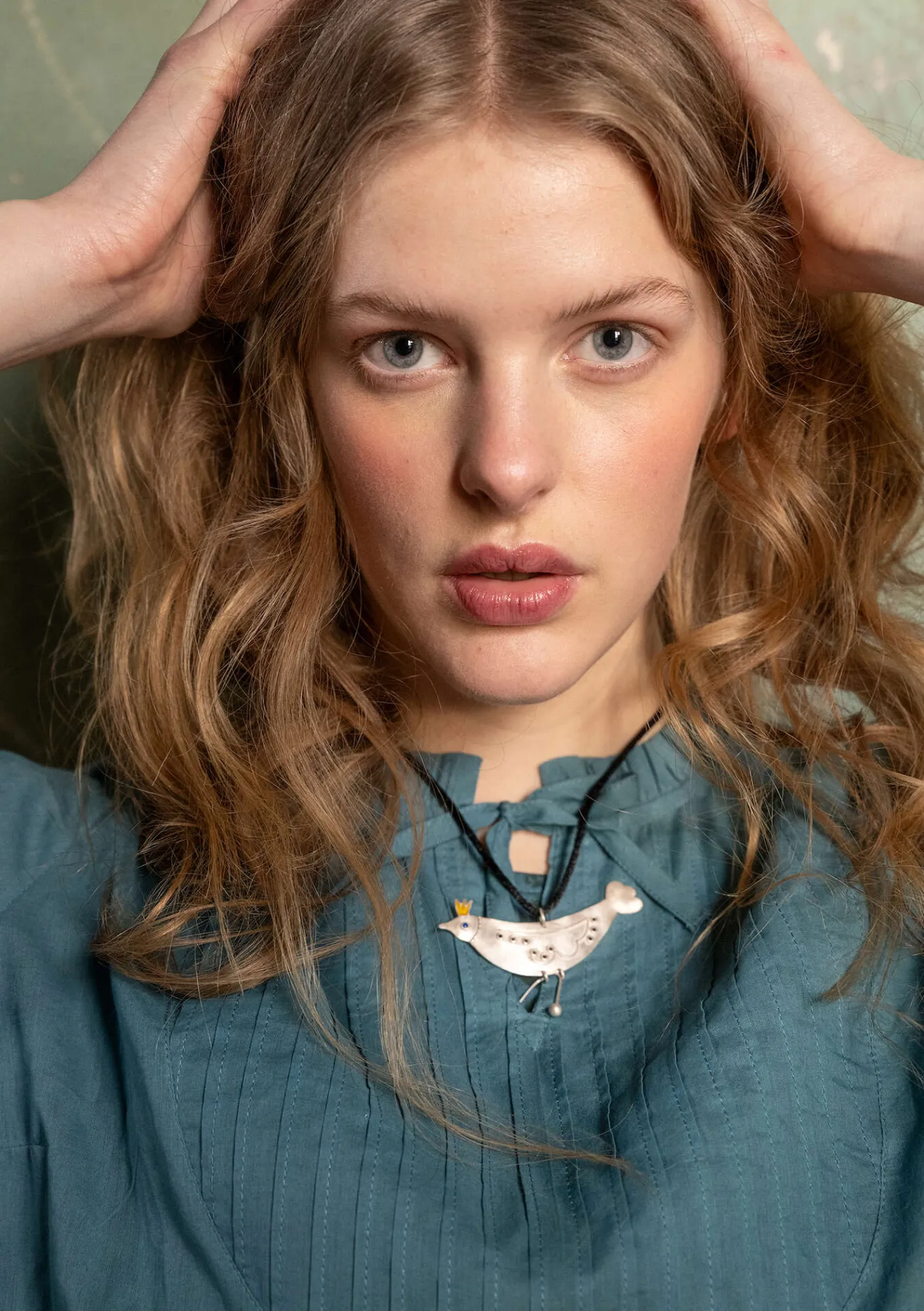 Gudrun Sjödén Blusen>Bluse „Birta“ aus Bio-Baumwolle Veronagrün