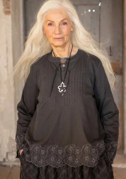 Gudrun Sjödén Blusen>Bluse „Birta“ aus Bio-Baumwolle Dunkelaschgrau