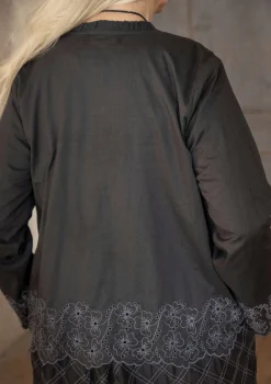 Gudrun Sjödén Blusen>Bluse „Birta“ aus Bio-Baumwolle Dunkelaschgrau