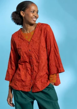 Gudrun Sjödén Blusen>Bluse „Clementine“ aus Bio-Baumwolle Kupfer