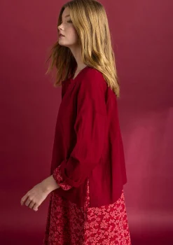 Gudrun Sjödén Blusen>Bluse „Hedda“ aus Bio-Baumwollgewebe Granatapfel