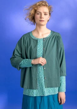 Gudrun Sjödén Blusen>Bluse „Hedda“ aus Bio-Baumwollgewebe Opalgrün