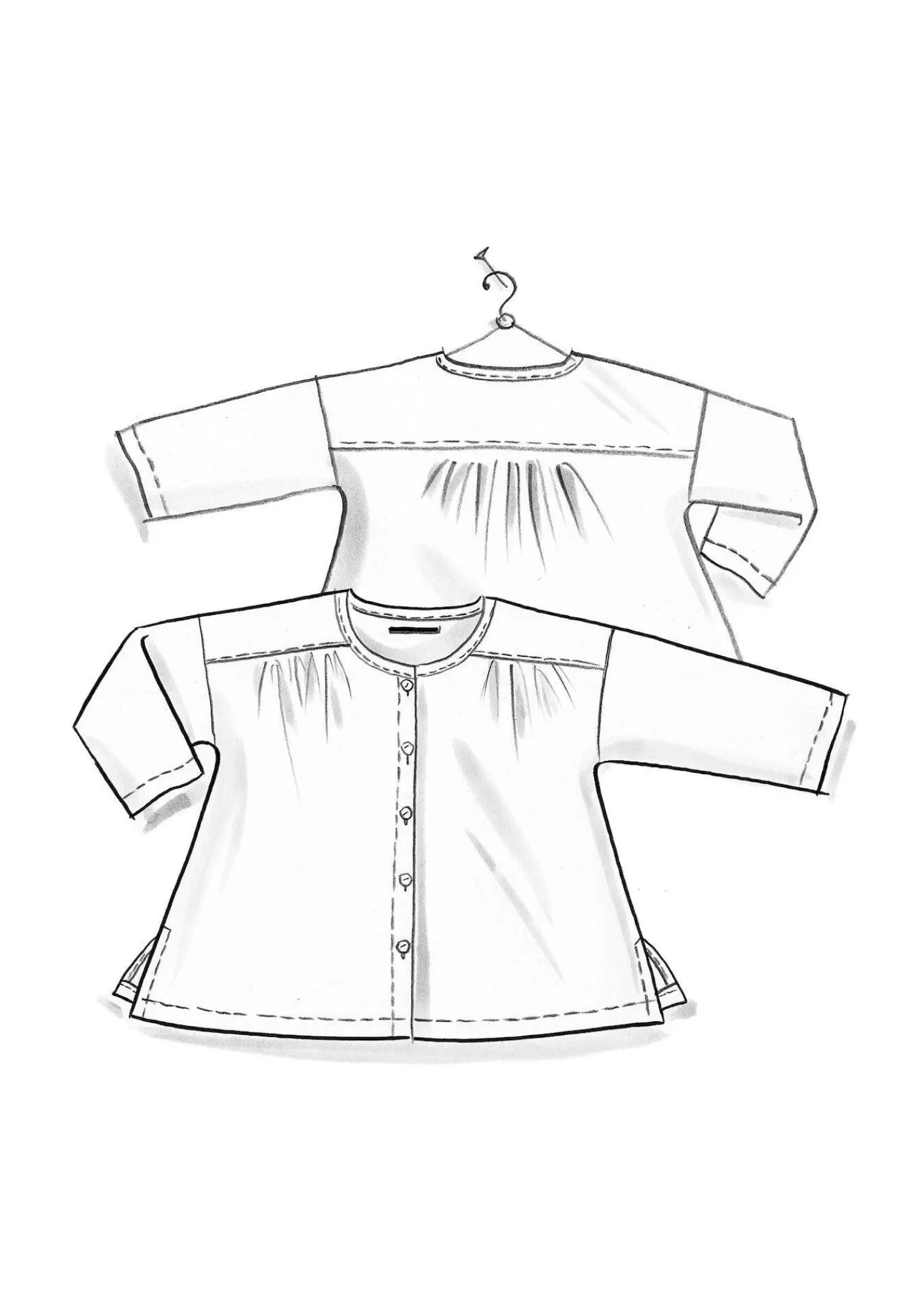 Gudrun Sjödén Blusen>Bluse „Hedda“ aus Bio-Baumwollgewebe Opalgrün