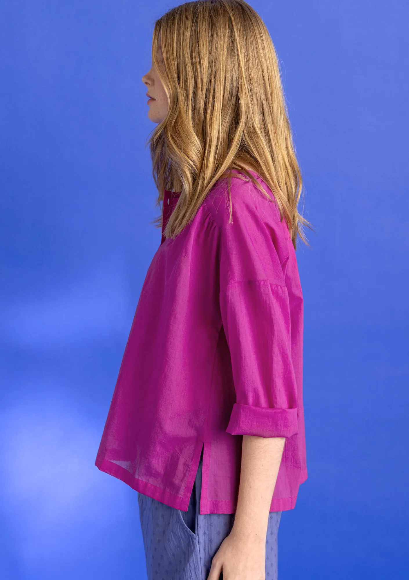 Gudrun Sjödén Blusen>Bluse „Hedda“ aus Bio-Baumwollgewebe Cerise