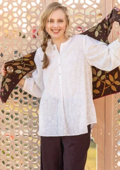 Gudrun Sjödén Blusen>Bluse „Lisa“ aus Bio-Baumwolle Halbgebleicht