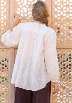 Gudrun Sjödén Blusen>Bluse „Lisa“ aus Bio-Baumwolle Halbgebleicht