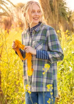 Gudrun Sjödén Blusen>Bluse „Skagen“ aus Bio-Baumwollgewebe Meeresgrün