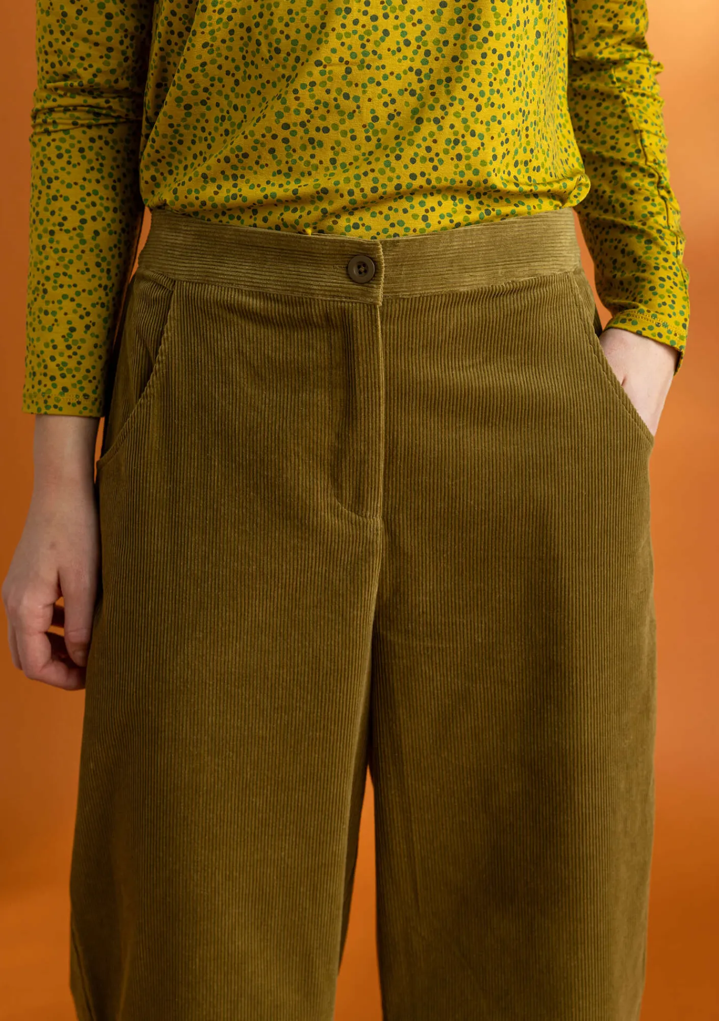 Gudrun Sjödén Hosen>Cordhose aus Bio-Baumwolle/Elasthan Dunkelolive