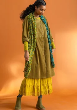 Gudrun Sjödén Kleider>Cordkleid aus Bio-Baumwolle/Elasthan Dunkelolive