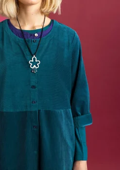 Gudrun Sjödén Kleider>Cordkleid aus Bio-Baumwolle/Elasthan Dunkelpetrol