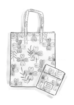 Gudrun Sjödén Taschen|Accessoires>Faltshopper „Peggy“ aus Recycling-Polyester Hibiskus