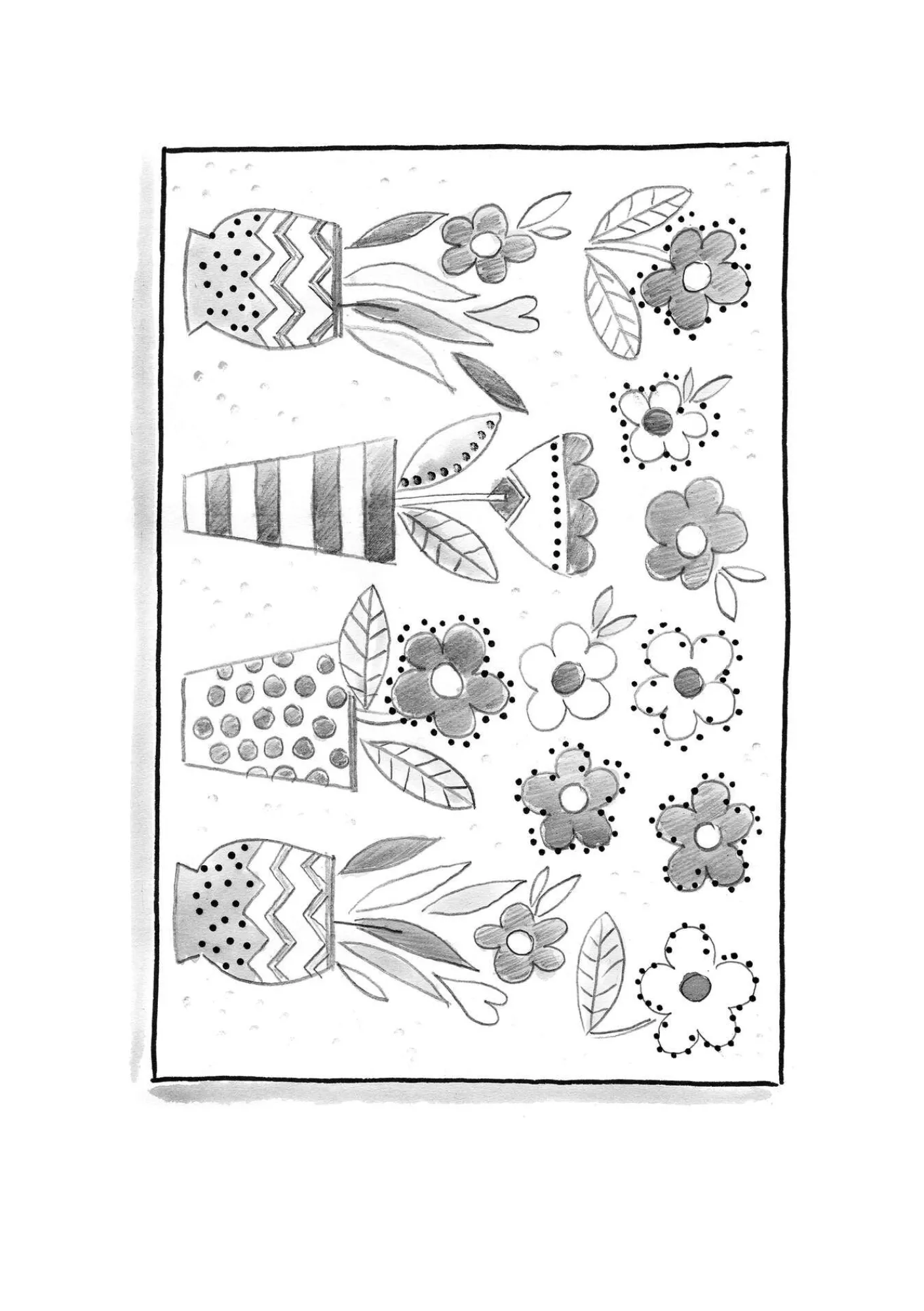 Gudrun Sjödén Teppiche|Heimtextilien>Fußmatte „Flower pots“ aus Kokosfaser Dunkelhibiskus