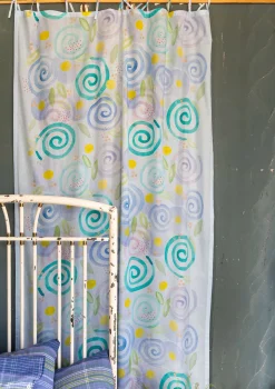 Gudrun Sjödén Gardinen|Heimtextilien>Gardine „Cumulus“ aus Bio-Baumwolle Vergissmeinnicht