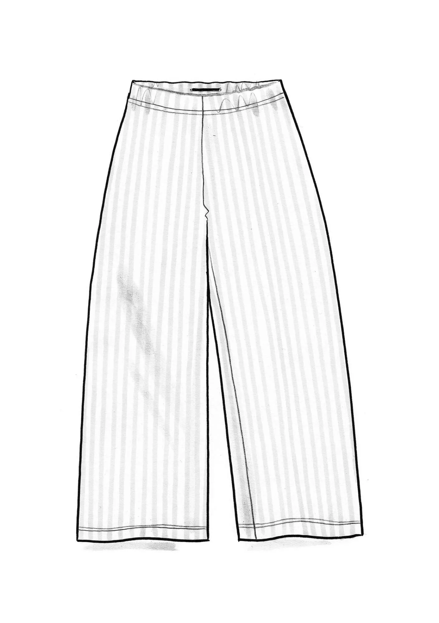 Gudrun Sjödén Hosen>Gestreifte Jerseyhose aus Bio-Baumwolle/Modal Basilikum-hellorientgrün