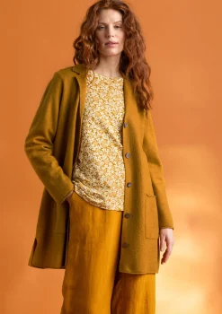 Gudrun Sjödén Jacken & Mäntel|Strickjacken>Gestrickter Blazer aus gefilzter Bio-Wolle Curry