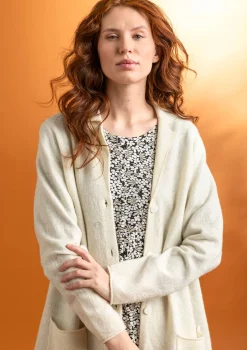 Gudrun Sjödén Jacken & Mäntel|Strickjacken>Gestrickter Blazer aus gefilzter Bio-Wolle Ungefärbt