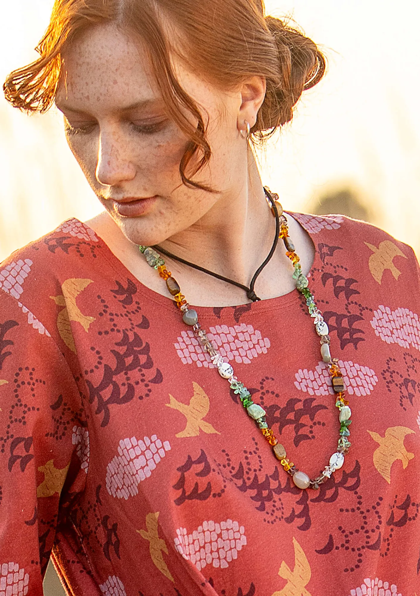 Gudrun Sjödén Schmuck>Halskette „Strandfynd“ aus Recycling-Glas/Recycling-Keramik Multi