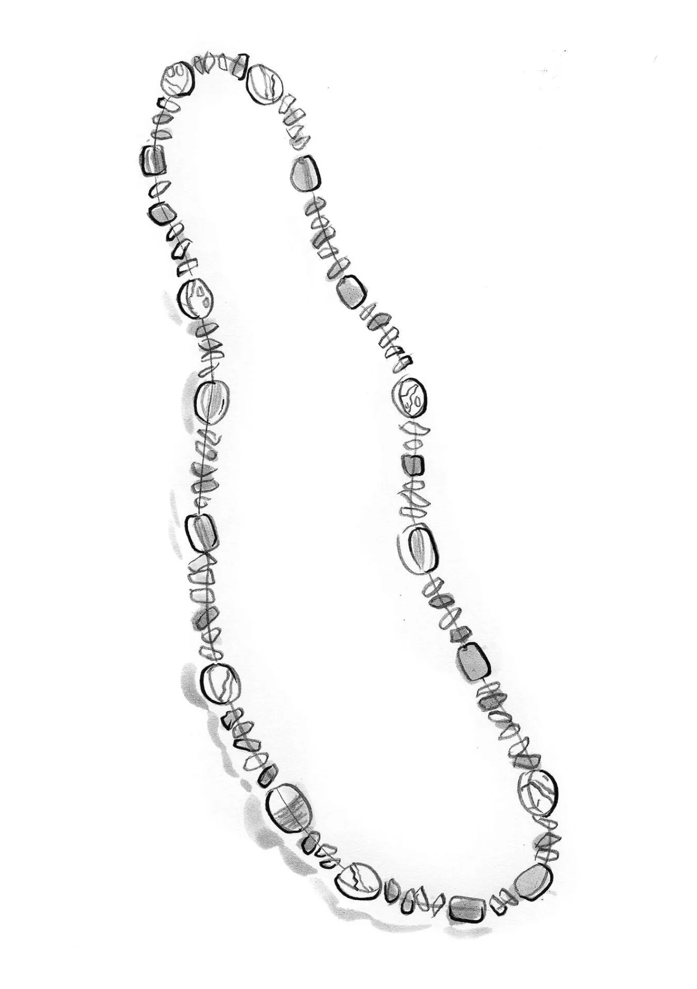 Gudrun Sjödén Schmuck>Halskette „Strandfynd“ aus Recycling-Glas/Recycling-Keramik Multi