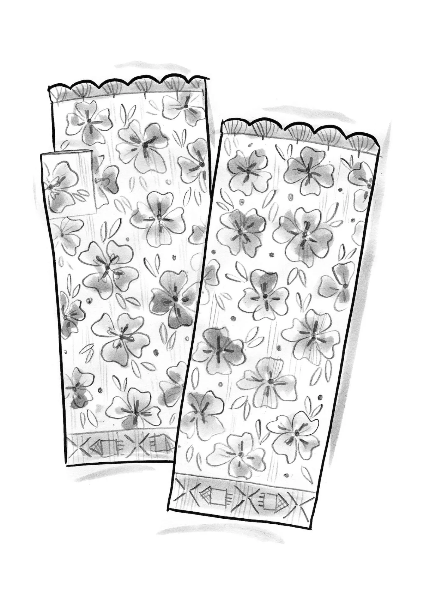 Gudrun Sjödén Accessoires>Handstulpen „Anemone“ aus Bio-Wolle Schwarz