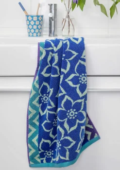 Gudrun Sjödén Frottee|Bad-Accessoires>Handtuch „Stars“ aus Bio-Baumwolle Brillantblau