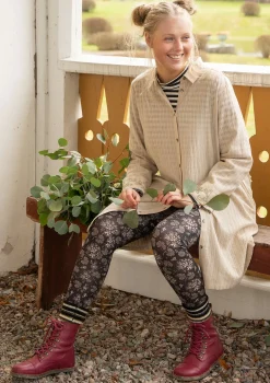 Gudrun Sjödén Pullover & Shirts|Kleider>Hemdblusenkleid „Värmland“ aus Bio-Baumwollgewebe Dunkelnatur