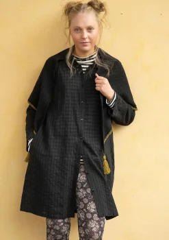 Gudrun Sjödén Pullover & Shirts|Kleider>Hemdblusenkleid „Värmland“ aus Bio-Baumwollgewebe Schwarz