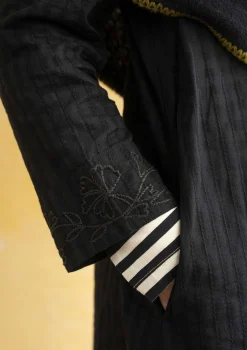 Gudrun Sjödén Pullover & Shirts|Kleider>Hemdblusenkleid „Värmland“ aus Bio-Baumwollgewebe Schwarz