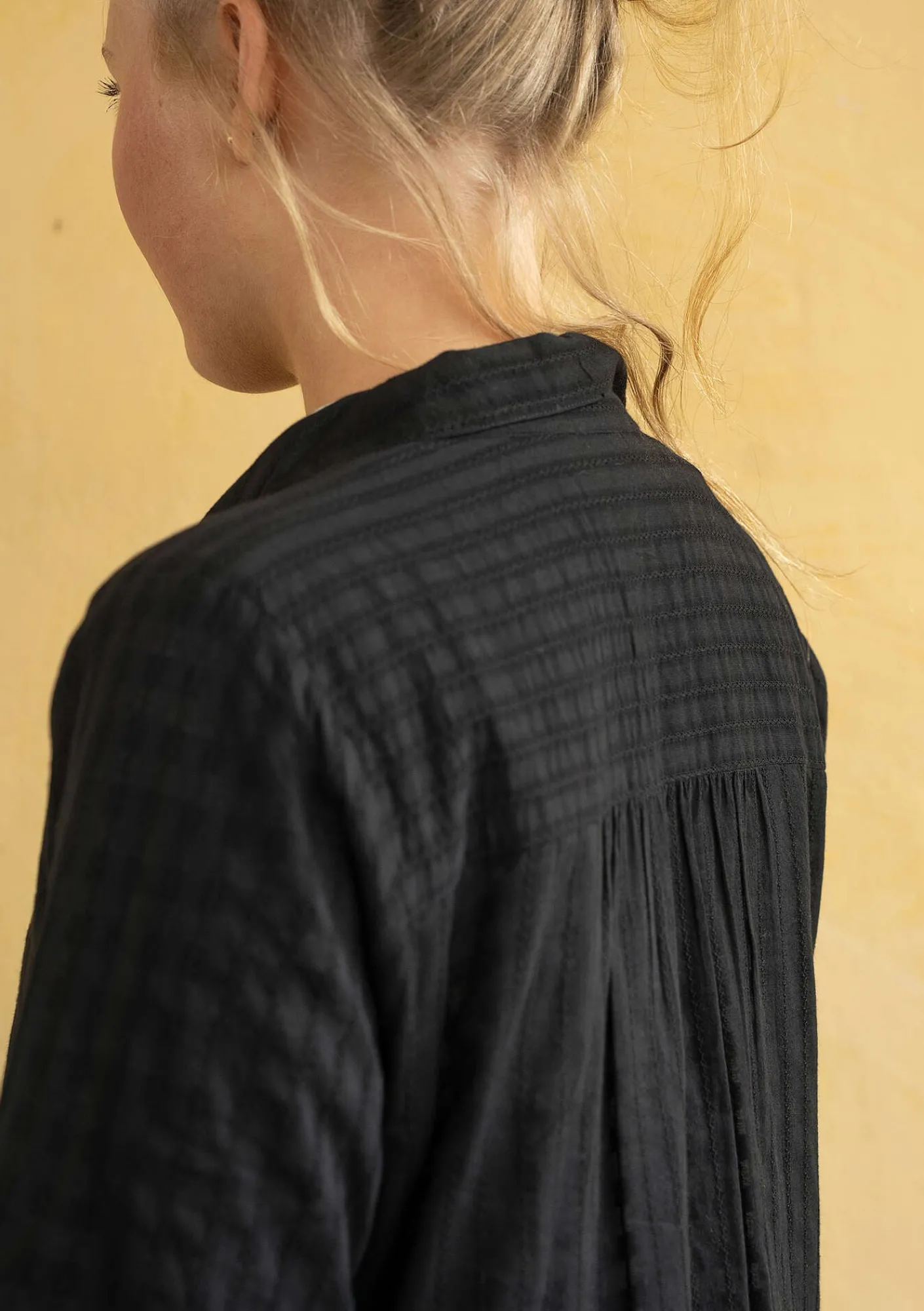 Gudrun Sjödén Pullover & Shirts|Kleider>Hemdblusenkleid „Värmland“ aus Bio-Baumwollgewebe Schwarz