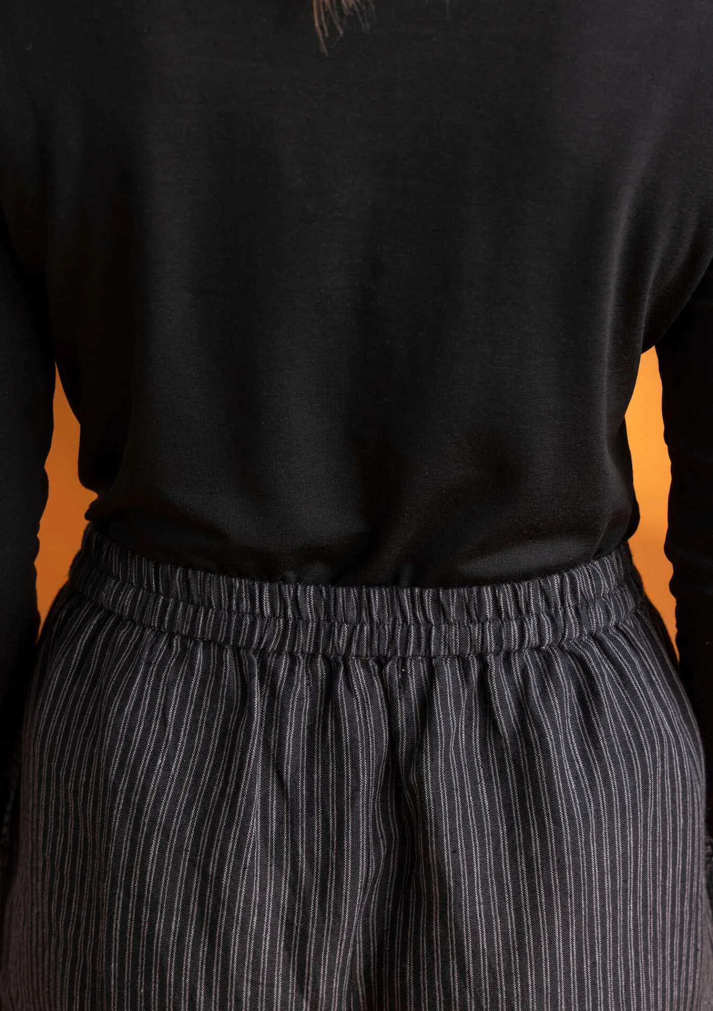 Gudrun Sjödén Hosen>Hose „Asta“ aus Leinengewebe Schwarz-gestreift