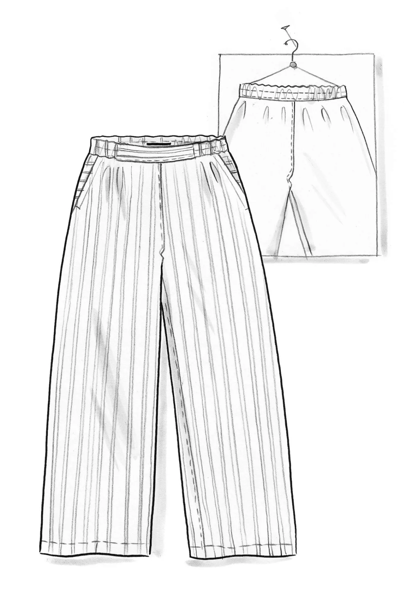 Gudrun Sjödén Hosen>Hose „Asta“ aus Leinengewebe Schwarz-gestreift