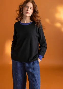 Gudrun Sjödén Hosen>Hose „Asta“ aus Leinengewebe Indigo-gestreift