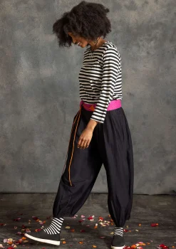 Gudrun Sjödén Hosen>Hose aus Baumwolle/Seide Schwarz