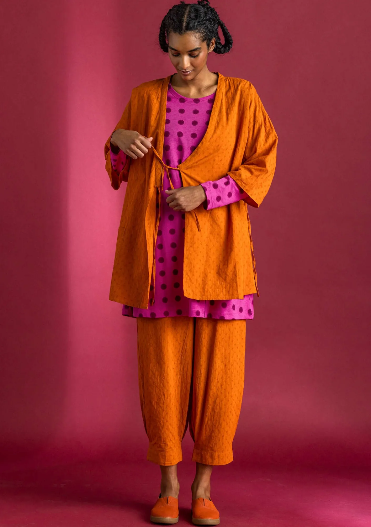 Gudrun Sjödén Hosen>Hose aus Bio-Baumwolldobby Henna