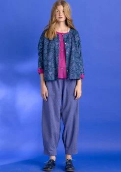 Gudrun Sjödén Hosen>Hose aus Bio-Baumwolldobby Blauglöckchen