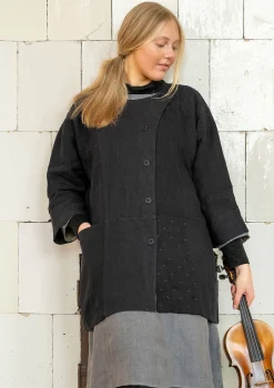 Gudrun Sjödén Jacken & Mäntel>Jacke „Andante“ aus Leinen Schwarz