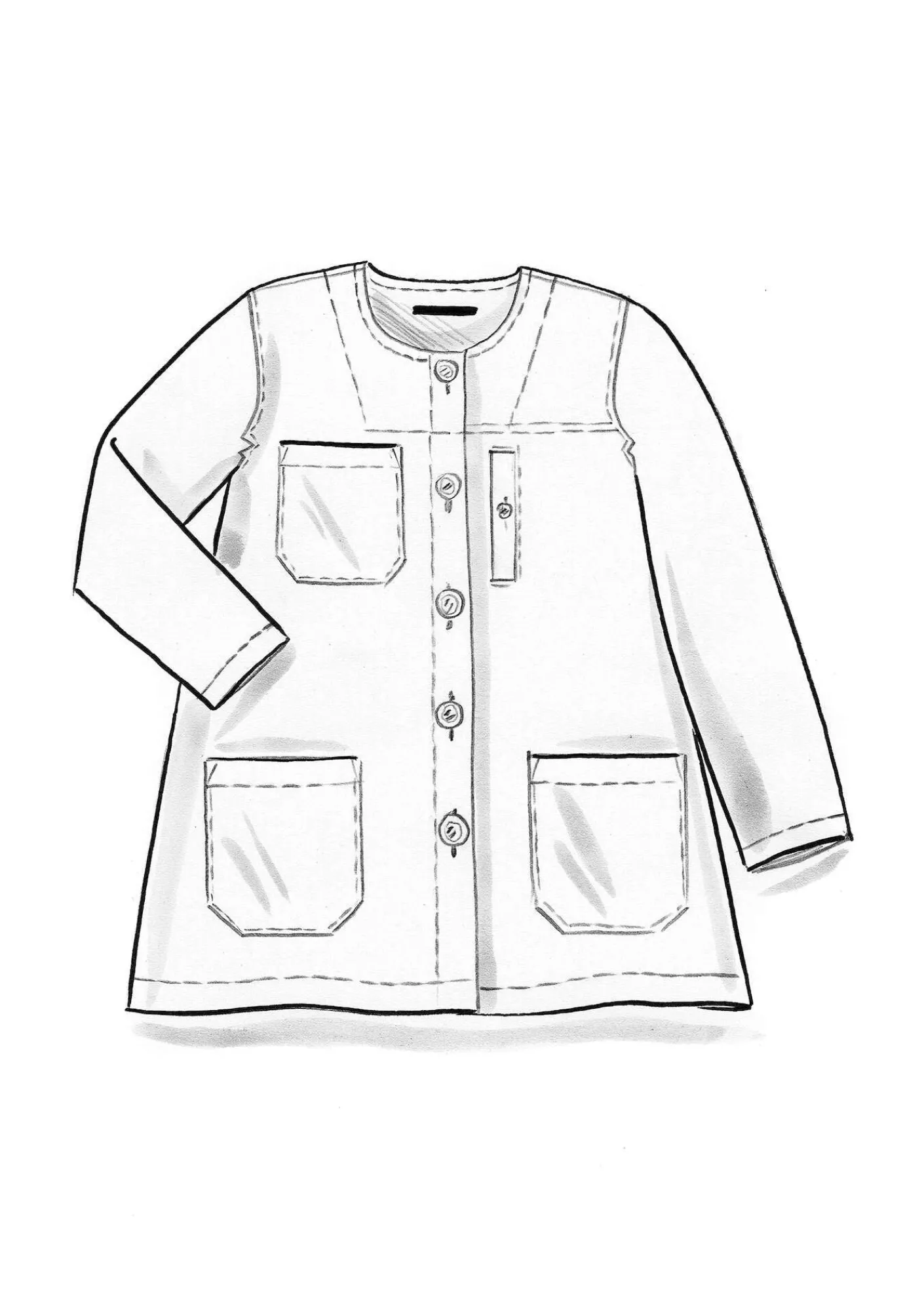 Gudrun Sjödén Jacken & Mäntel>Jacke aus Leinen/Bio-Baumwolle Kartoffel