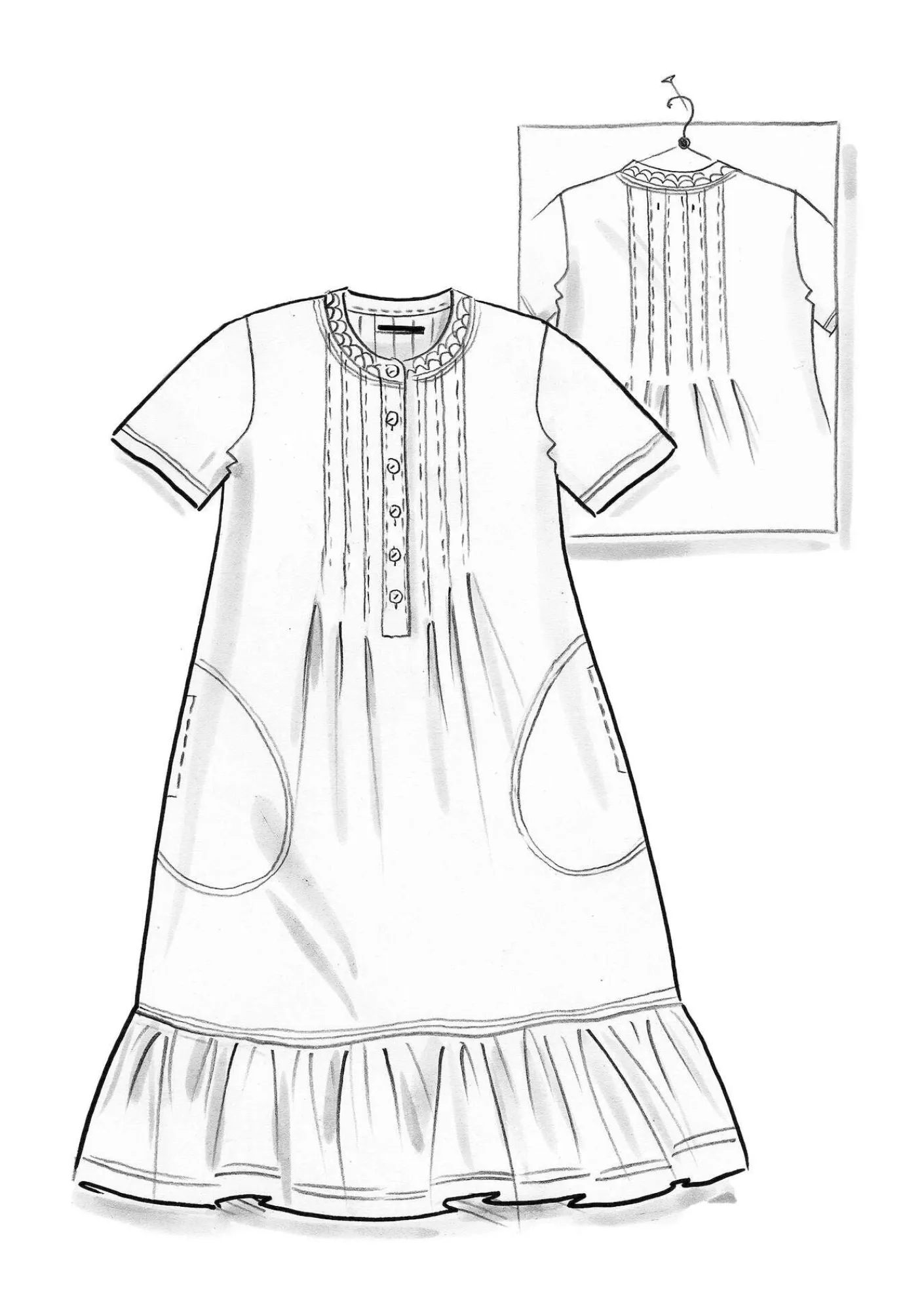 Gudrun Sjödén Kleider>Jerseykleid aus Bio-Baumwolle Bernstein