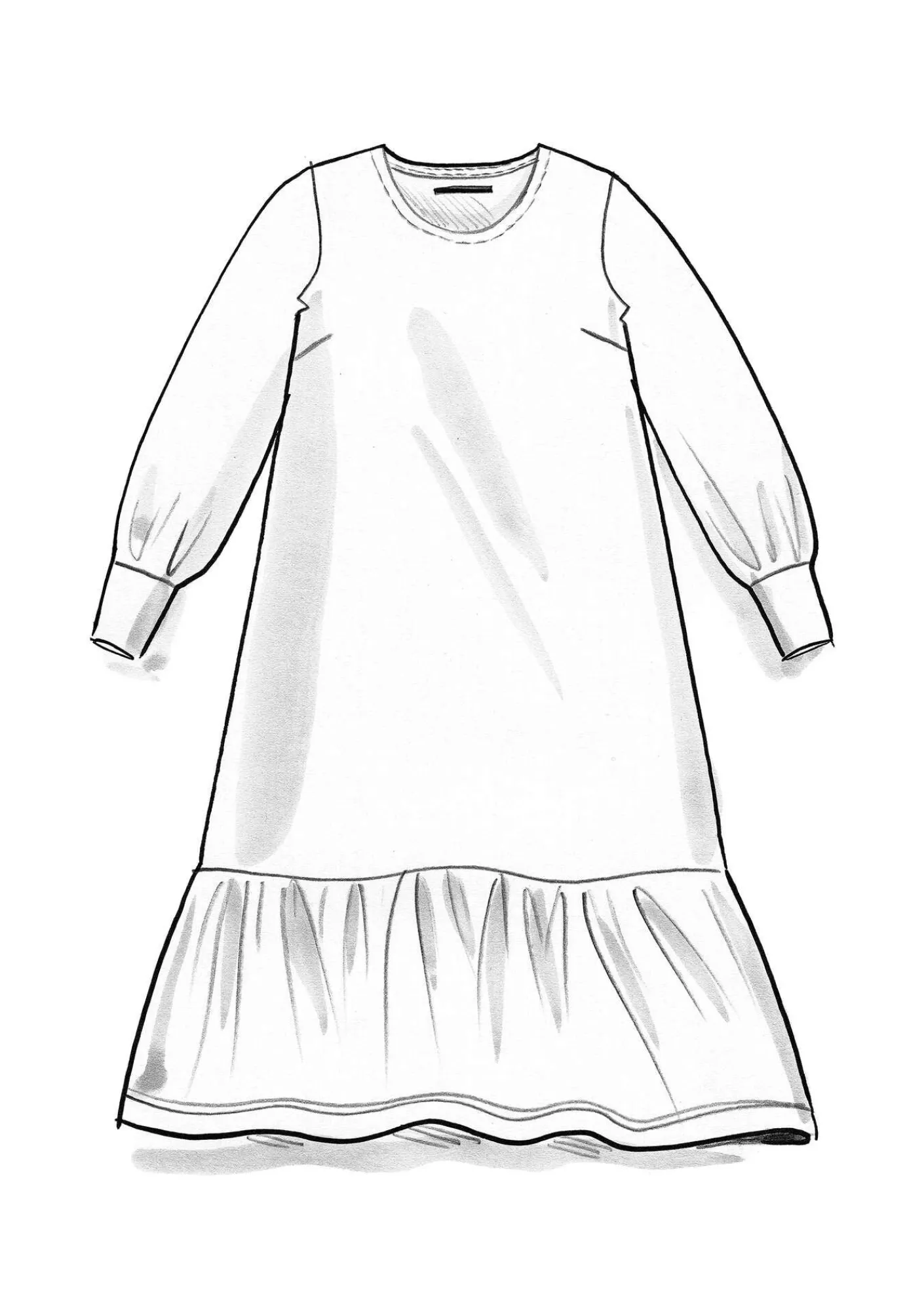 Gudrun Sjödén Kleider>Jerseykleid aus Bio-Baumwolle/Leinen Indigoblau