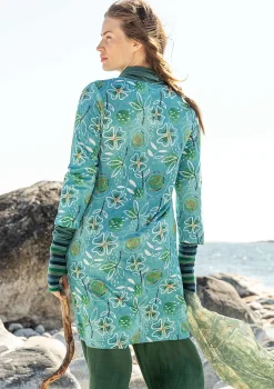 Gudrun Sjödén Kleider>Jerseykleid „Bhumika“ aus Bio-Baumwolle/Modal Blauhäher