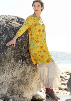 Gudrun Sjödén Kleider>Jerseykleid „Bhumika“ aus Bio-Baumwolle/Modal Ananas