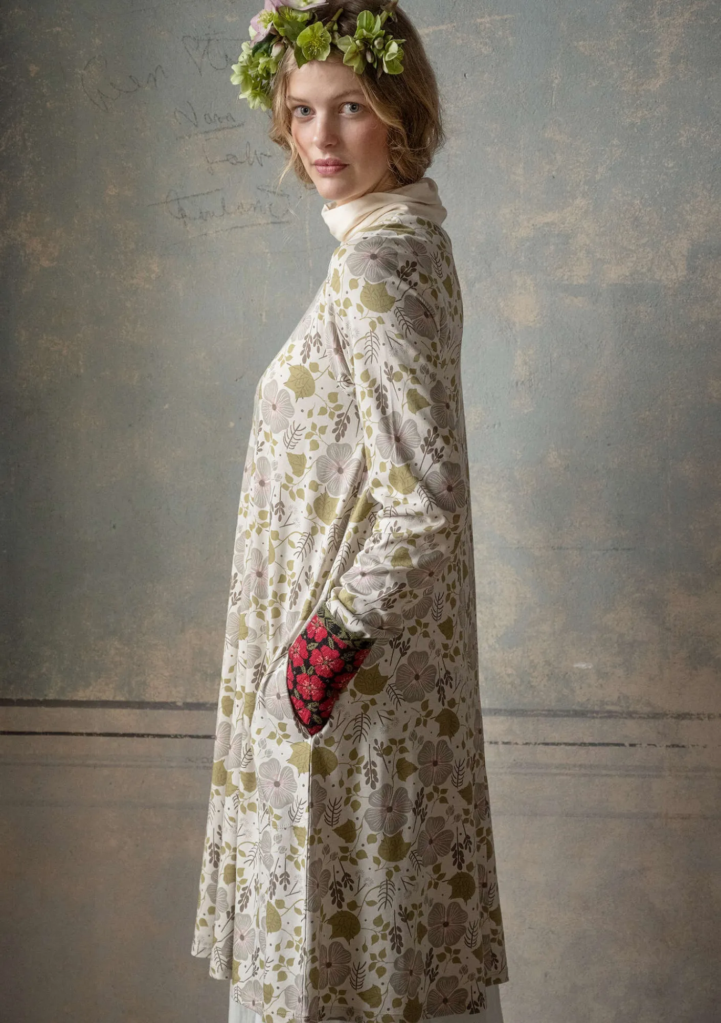 Gudrun Sjödén Kleider>Jerseykleid „Höstanemone“ aus Bio-Baumwolle/Modal Natur