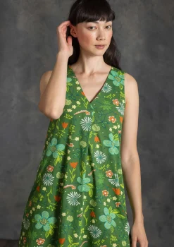 Gudrun Sjödén Kleider>Jerseykleid „Midsommarsol“ aus Bio-Baumwolle Seegras