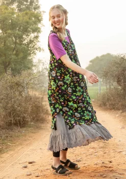 Gudrun Sjödén Kleider>Jerseykleid „Midsommarsol“ aus Bio-Baumwolle Schwarz